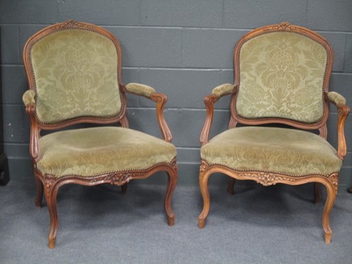 Lot 658 - Pair of Louis XVI style fauteuils