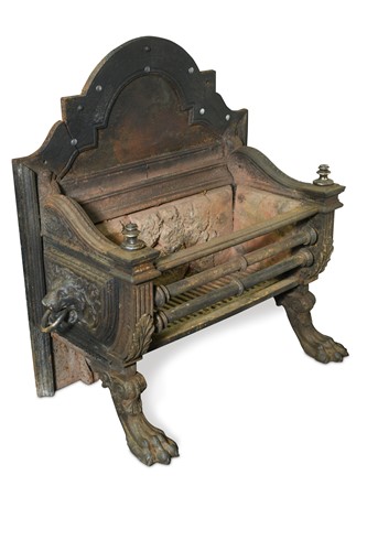 Lot 920 - A cast iron fire grate, early 19th century