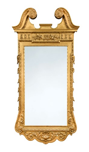 Lot 913 - A giltwood and gesso wall mirror in the manner of William Kent