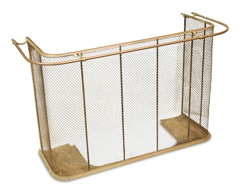 Lot 991 - A nineteenth century brass-topped wirework spark guard