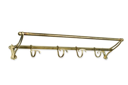 Lot 998 - An early twentieth century brass 'Pullman' style luggage/coat rack
