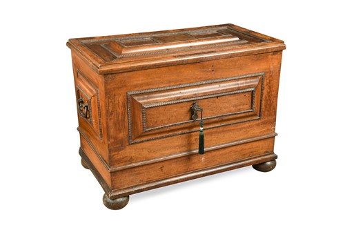 Lot 887 - An Italian walnut coffer, 17th century style