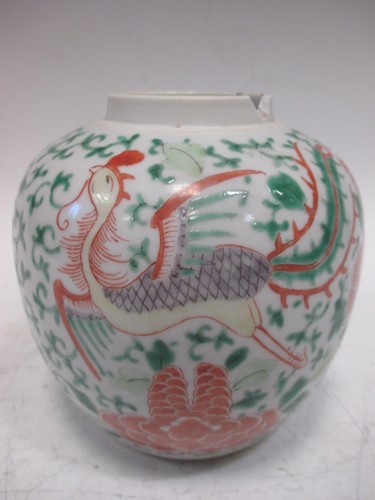 Lot 162 - A Chinese ginger jar with phoenix and...