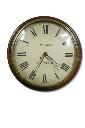 Lot 851 - A Victorian mahogany circular wall timepiece