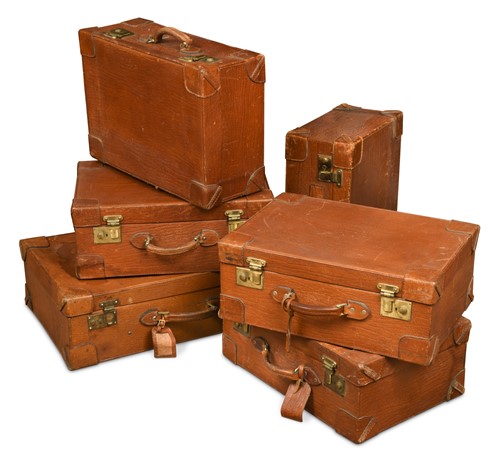 Lot 787 - A set of early 20th century leather luggage