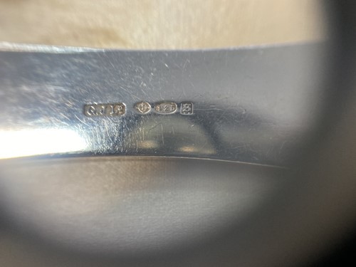 Lot 92 - Harald Nielsen for Georg Jensen, a Danish metalwares pyramid pattern cake slice and fork