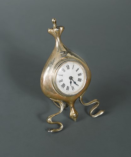 Lot 85 - An Art Nouveau silver cased easel back timepiece