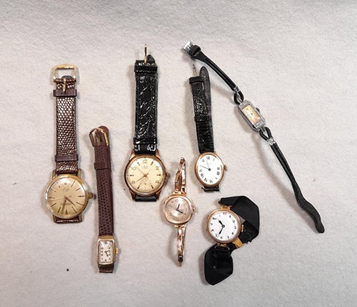 Lot 408 - 4 lady's 9ct gold wristwatches, a lady's...