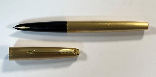Lot 293 - Parker - A rolled gold fountain pen engraved 'Concorde Aircraft  216' and another