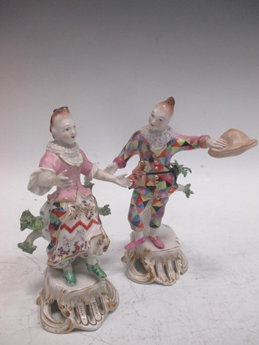 Lot 109 - A pair of Samson 'Derby' figures of Harlequin...