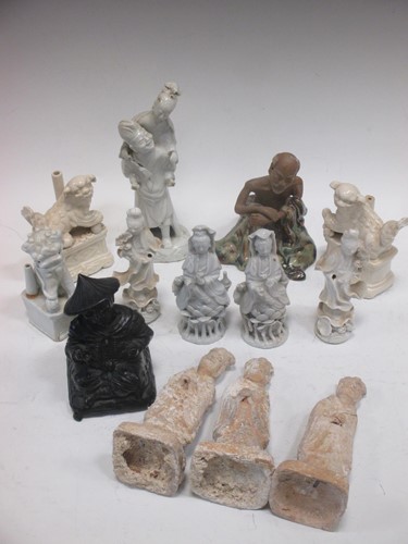 Lot 120 - Various Chinese white glazed joss stick...