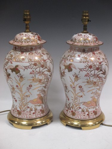 Lot 113 - A pair of Chinese style gilt metal mounted...