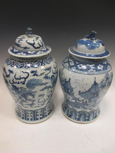 Lot 74 - A Chinese blue and white vase, of inverted...