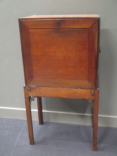 Lot 503 - A mahogany fall front bureau, in Chippendale...