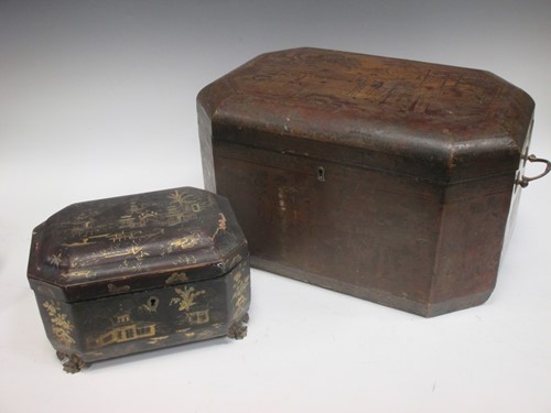 Lot 126 - A large two-handled Chinese lacquered export...