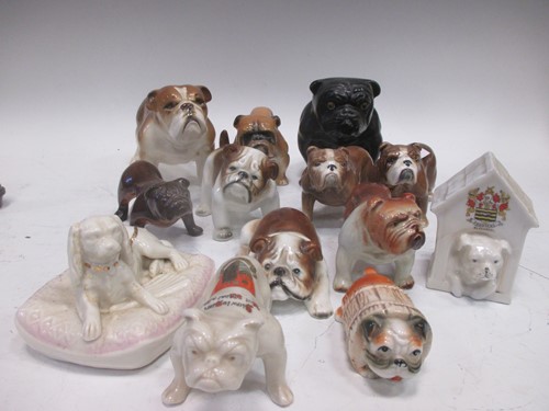 Lot 148 - Two Sylvac pottery bulldogs, various other...