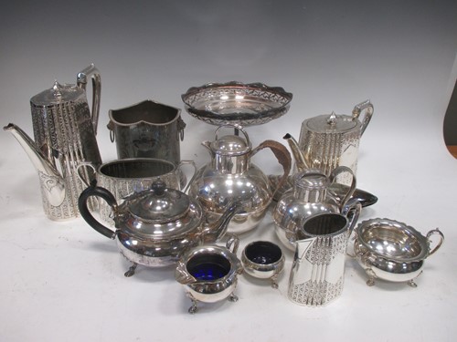 Lot 230 - A late Victorian silver plated three piece...
