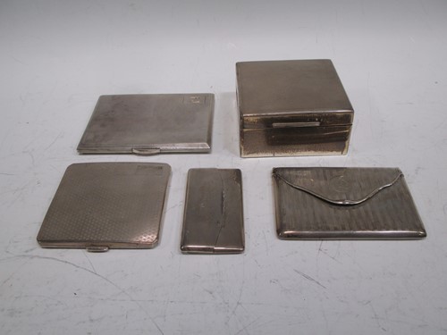 Lot 221 - A heavy gauged silver cigarette case another...