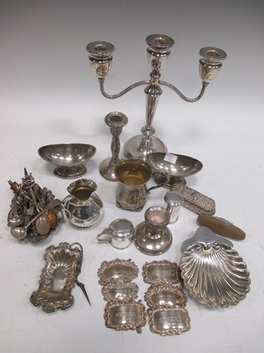Lot 219 - A pair of Georgian silver salts, six silver...