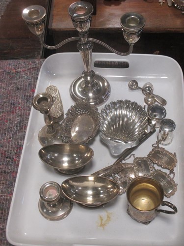 Lot 219 - A pair of Georgian silver salts, six silver...