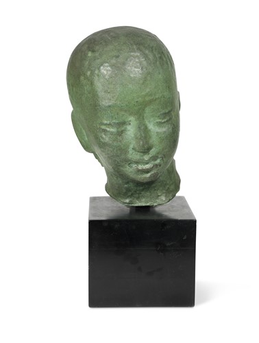 Lot 69 - Dora Gordine (British, 1906-1991), a bronze portrait head of a young girl