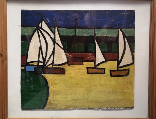 Lot 406 - St Ives School c.1960, Sailing Boats, oil on...