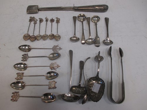 Lot 200 - A silver sifter spoon, various silver...