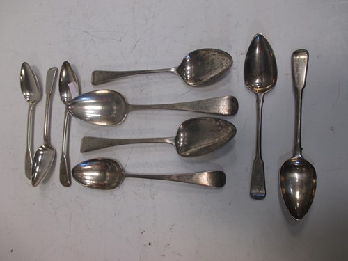 Lot 199 - Nine various silver spoons, c.15oz