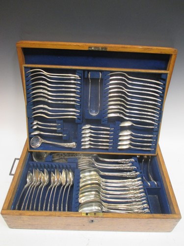 Lot 235 - A silver plated part canteen of cutlery