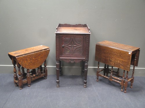 Lot 661 - A late Victorian carved oak pot cupboard 87 x...