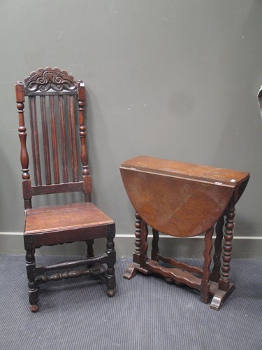 Lot 563 - An 18th century and later oak side chair...
