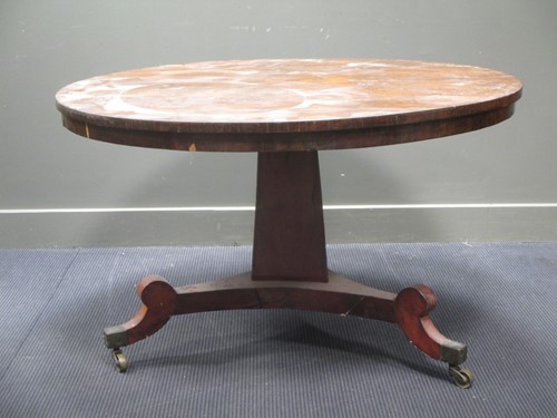 Lot 654 - A 19th century burr walnut veneered tilt top...
