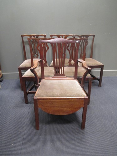 Lot 589 - A set of five George III ash and elm country...
