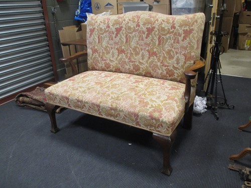 Lot 653 - A George II style mahogany two-seater sofa,...