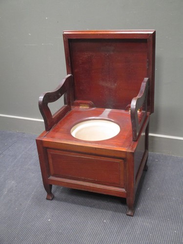 Lot 458 - A late Victorian mahogany commode stool, 55cm...