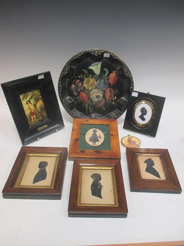 Lot 180 - A pair of mid 19th century silhouettes...