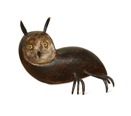 Lot 77 - Guy Taplin (British, born 1939), Long Eared Owl and Frog