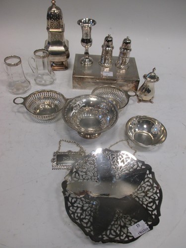 Lot 234 - A silver cigarette box, various small silver...