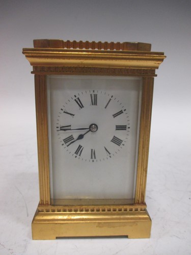 Lot 155 - An early 20th century brass carriage clock,...