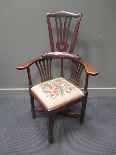Lot 486 - A 19th century elm country made high back...