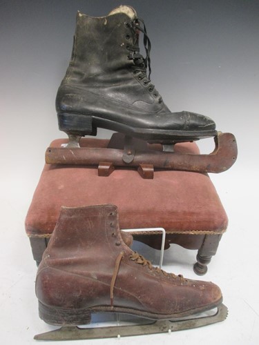 Lot 246 - A quantity of Victorian and later ice skates...