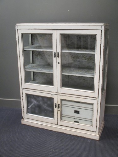 Lot 520 - A white painted and glazed cabinet, the...