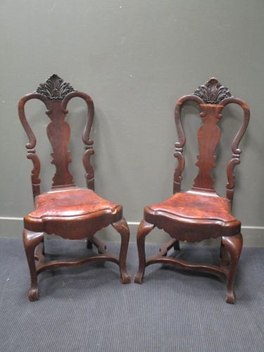 Lot 507 - A pair of continental high back chairs, with...