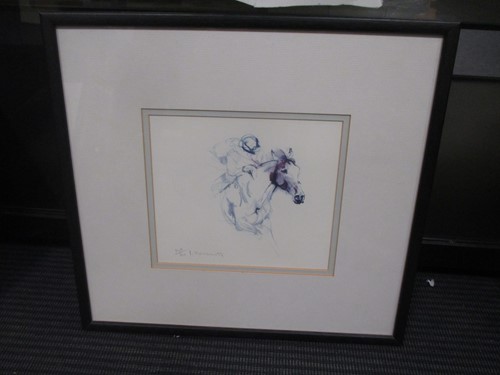 Lot 581 - A limited edition horse racing print, signed...
