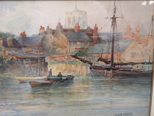 Lot 617 - George Whyatt (British 1885-1945), Boats in a...