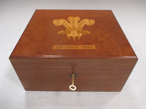Lot 49 - A Elizabeth II amboyna and beech cigar-humidor