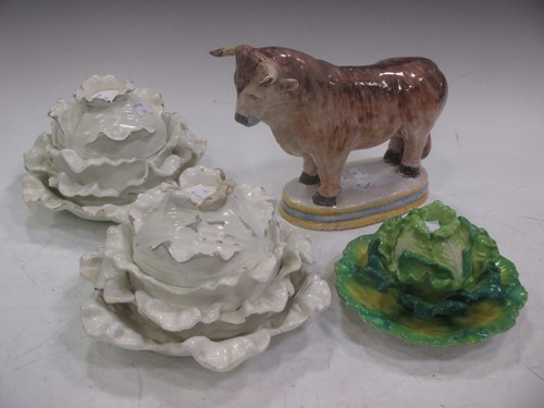 Lot 5 - A glazed earthenware Bull