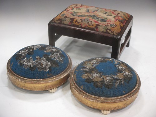 Lot 564 - A George III mahogany foot-stool with...