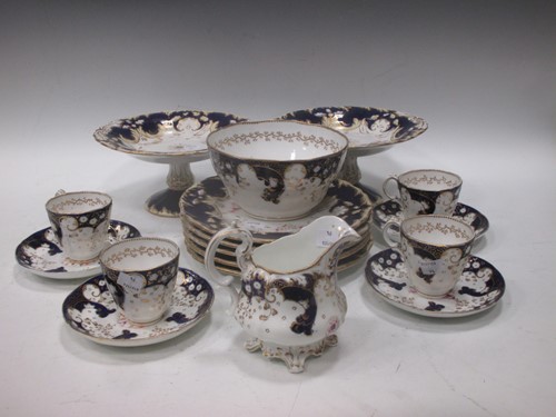 Lot 35 - A Staffordshire part breakfast service with...