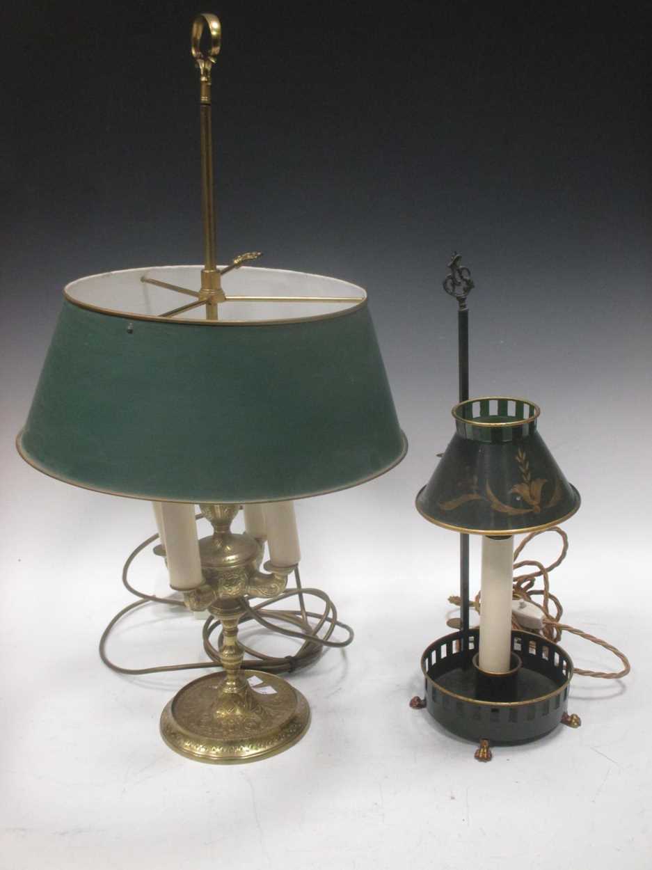 Lot 120 - An engraved lacquered-brass four-branch...